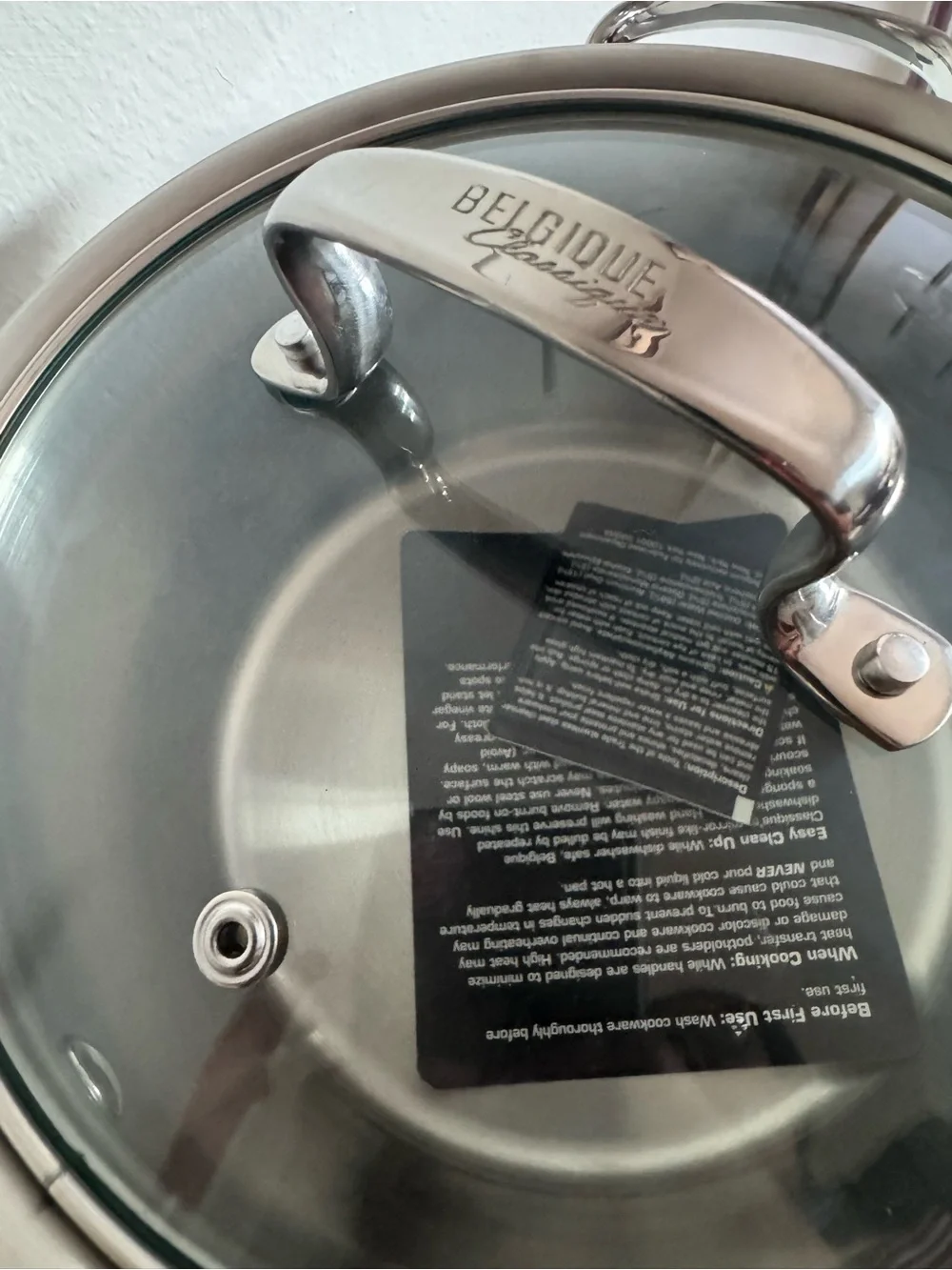 Belgique Classique 3 Qt Soup Pot NEW Stainless Steel Glass Lid